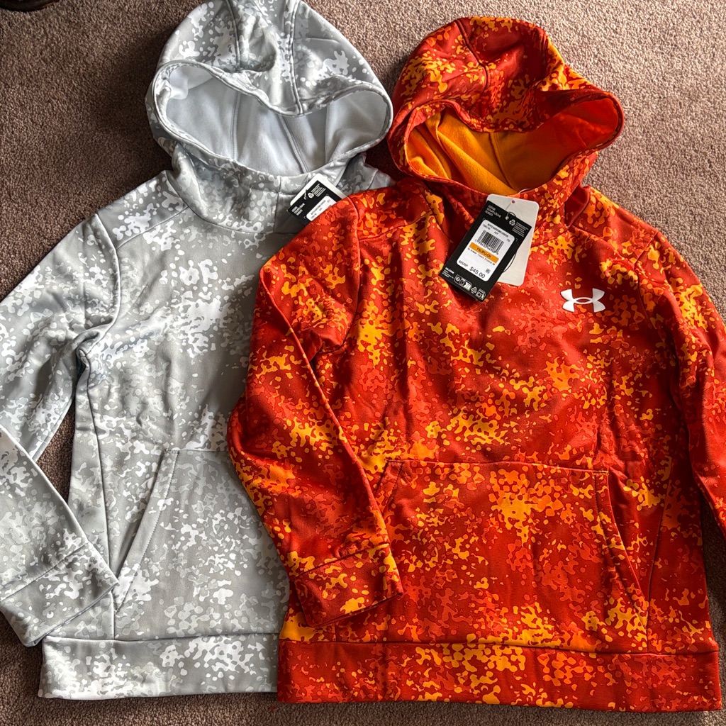 Under Armour Kids Boys Set Of 2 Camo Fleece Hoodie Sweatshirts | Small | Nwt